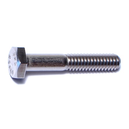 Midwest Fastener 18-8, 1/4"-20 Hex Head Cap Screw, Plain Stainless Steel, 1-1/2 in L, 50 PK 50524